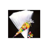 MORADES HAPPINESS Üçgen Konik Şeffaf Poşet Beze-şeker-kornet-marshmallow-külah Için Poşet 15 Adet
