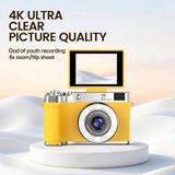 Morado Se siente Perfecto 4K Çantalı Dijital Retro Video Kamera 48MP 16X Zoom Işıklı (32GB) Kart Dijital Fotoğraf Makinesi Sarı