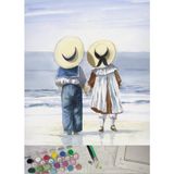 Moranka Sayılarla Boyama Tuval Seti Fırça Boya Dahil (Çıtalı) 40X50 cm - Çocuklar