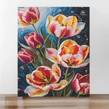 Moranka Sayılarla Boyama Tuval Seti Fırça Boya Dahil (Çıtalı) 40X50 cm -Laleler