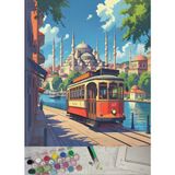 Moranka Sayılarla Boyama Tuval Seti Fırça Boya Dahil (Çıtalı) 40X50 cm - Nostalji