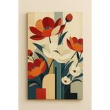 Moranka Sayılarla Boyama Tuval Seti Fırça Boya Dahil (Çıtalı) 40X50 cm - Ritmik Çiçekler