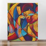 Moranka Sayılarla Boyama Tuval Seti Fırça Boya Dahil (Çıtalı) 40X50 cm - Soyut Kadın