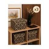 MorBebe 3 Adet Bohe Çok Amaçlı Kapaklı Kutu Mini Raf Düzenleyici 30 x 30 x 24