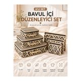 MorBebe Premium 6'lı Bej Valiz Düzenleyici I Bavul Içi Organizer Set I Seyahat Hurcu