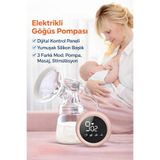 MorBebe Tek Elektrikli Göğüs Pompası, Dijital Kontrol Paneli, Yumuşak Silikon Başlık, 3 Farklı Mod