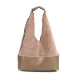 Morca 57x36x15 cm Tek Ebat Vizon Hakiki Süet Salaş Kadın Omuz Çantası