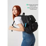 MORCA Dark Black Krinkıl Nemobags Unisex Suya Dayanıklı Siyah Klinkır Sırt Çantası Laptop Okul Çantası