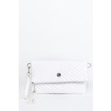 MORCA Kadın Clutch Portföy Çantası Uzun Askılı - Beyaz