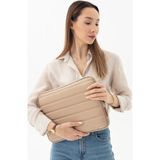 Morca Macbook Kılıf Notebook Çanta Tablet Laptop Kılıfı 13"-13,3" Çizgili Su Geçirmez Kumaş Bej - 34*25*2cm
