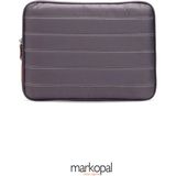 Morca Macbook Kılıf Notebook Çanta Tablet Laptop Kılıfı 13"-13,3" Çizgili Su Geçirmez Kumaş Gri - 34*25*2cm
