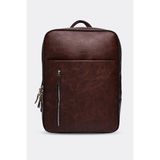 Morca Organizer Premium Deri Sırt Laptop Çantası Unisex Crazy Kahve