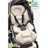 mordesign Bebek Arabası Minderi, Bel Destekli, Ekose Desen, Kahverengi