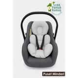 mordesign Bel Destekli Ortopedik Bebek Puset Minderi, Plain Serisi, Gri