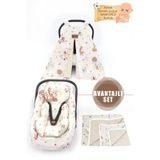 Mordesign Cift Tarafli Ortopedik Puset Minderi, Ortu, Carsaf Ve Bebek Pikesi, 4' Lu Seyahat Set, Animal Serisi