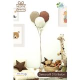 mordesign Çocuk Odası Dekorasyonu 3'lü Balon Set, Bebek Odası Dekoratif Balon, Duvar Dekorasyonu