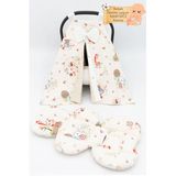 Mordesign Ortopedik Puset Minderi, Ortu Ve Carsaf 3' Lu Set, Aski Stil, Animal Serisi