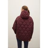More Active Fender Kapüşonlu Fermuarlı Elyaf Dolgulu Puffer Mont - XL - Bordo