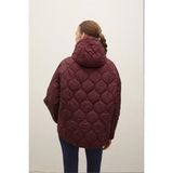 More Active Fender Kapüşonlu Fermuarlı Elyaf Dolgulu Puffer Mont - XS - Bordo
