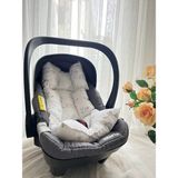 More And Mori Bebek %100 Pamuk Poplin Puset Minderi_ Tavşan Desenli - Beyaz