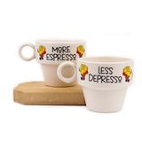 More Espresso & Less Despresso 2'li Espresso Bardak Seti - Hediye Seramik Fincan