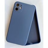 More Gsm iPhone 11 ile Uyumlu Köşeli Kalıp Lansman içi Kadife Soft Esnek Yapıya Sahip Darbeye Dayanıklı Sıvı Silikon Kılıf (Jean Blue)