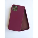 More Gsm iPhone 12 & 12 Pro ile Uyumlu Lansman içi Kadife Soft Esnek Yapıya Sahip Darbeye Dayanıklı Sıvı Silikon Kılıf (Bordo)