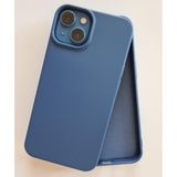 More Gsm iPhone 13 & 14 ile Uyumlu Lansman içi Kadife Soft Esnek Yapıya Sahip Darbeye Dayanıklı Sıvı Silikon Kılıf (Navy Blue)