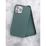 More Gsm iPhone 13 ProMax ile Uyumlu Lansman içi Kadife Soft Esnek Yapıya Sahip Darbeye Dayanıklı Sıvı Silikon Kılıf (Haki Yeşil)