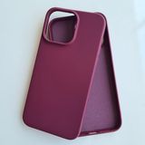 More Gsm iPhone 14 Pro ile Uyumlu Lansman içi Kadife Soft Esnek Yapıya Sahip Darbeye Dayanıklı Sıvı Silikon Kılıf (Bordo)