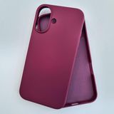 More Gsm iPhone 16 ile Uyumlu Lansman içi Kadife Soft Esnek Yapıya Sahip Darbeye Dayanıklı Sıvı Silikon Kılıf (Bordo)