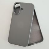 More Gsm iPhone 16 ile Uyumlu Lansman içi Kadife Soft Esnek Yapıya Sahip Darbeye Dayanıklı Sıvı Silikon Kılıf (Gri)
