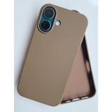More Gsm iPhone 16 ile Uyumlu Lansman içi Kadife Soft Esnek Yapıya Sahip Darbeye Dayanıklı Sıvı Silikon Kılıf (Kahverengi)