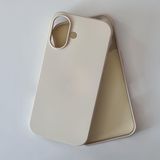 More Gsm iPhone 16 ile Uyumlu Lansman içi Kadife Soft Esnek Yapıya Sahip Darbeye Dayanıklı Sıvı Silikon Kılıf (Krem)