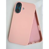 More Gsm iPhone 16 ile Uyumlu Lansman içi Kadife Soft Esnek Yapıya Sahip Darbeye Dayanıklı Sıvı Silikon Kılıf (Kum Pembe)