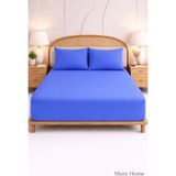More Home Çift Kişilik Lastikli Çarşaf Seti + Yastık Kılıfı Koyu Mavi - 180x200