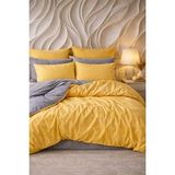 More Home Çift Kişilik Nevresim Takımı Lastikli Çarşaf Sarı Antrezid