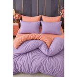 More Home Çift Kişilik Nevresim Takımı Lastikli Çarşaflı Somon Lila - Somon - Lila - 200 x 220 cm