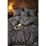 More Home Çift Kişilik Yorgan Kılıfı + Yastık Kılıfı Çarşafsız Antrizit