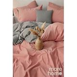 More Home Çift Kişilik Yorgan Kılıfı + Yastık Kılıfı Çarşafsız Gül kurusu Antrazit