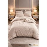 More Home Çift Kişilik Yorgan kılıfı + Yastık Kılıfı (Çarşafsız) Koyu Bej - 200 x 220 cm