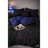 More Home Çift Kişilik Yorgan Kılıfı + Yastık Kılıfı (Çarşafsız) Lacivert-Siyah - Lacivert - Siyah - 200 x 220 cm