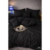 More Home Çift Kişilik Yorgan Kılıfı + Yastık Kılıfı (Çarşafsız)Siyah - 200 x 220 cm