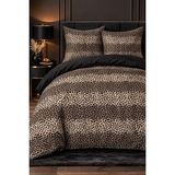 More Home Çift Kişilik Yorgan Kılıfı + Yastık Kılıfı Leopar Desenli Siyah