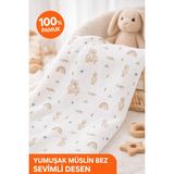 More Home Çok Amaçlı Müslin Örtü, Müslin Bebek Battaniyesi, %100 Pamuk ,90X90 cm Duck - Gri