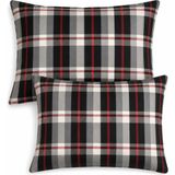 More Home Kapaklı Yastık Kılıfı (2 Adet) 50 x 70 cm Ekose - Antrasit Gri
