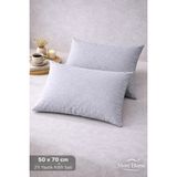 More Home Kapaklı Yastık Kılıfı (2 Adet) 50 x 70 cm GRİ - Açık Gri - 50x70