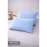 More Home Kapaklı Yastık Kılıfı (2 Adet) 50 x 70 cm-MAVİ - Açık Mavi - 50x70