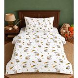 MORE HOME Müslin Bebek Nevresim Takımı %100 Pamuk Havuç Yiyen Tavşan Krem