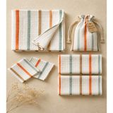 More Home Müslin Bez Battaniye Set 6 Parça Çizgi Desenli